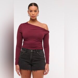 Abercrombie and Fitch Curve Love High Rise 90s Cutoff Short black denim size 25